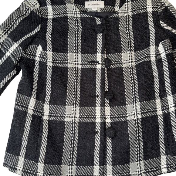Women's MERONA Black & White Button Up Sweater /Jacket Size Small - Picture 2 of 7